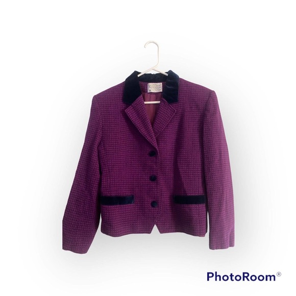 Pendleton Jackets & Blazers - Miss Pendleton made in the USA blazer purple plum navy wool 12 vintage